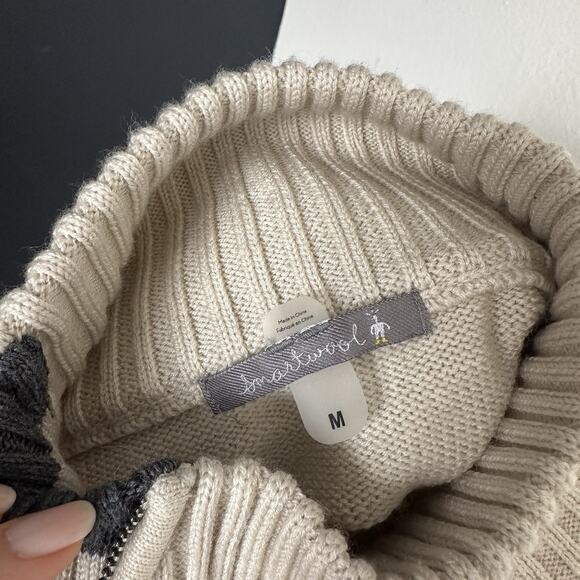 Smartwool Color Stripe Winter Ski Funnel Neck Sweater Pullover - Picture 13 of 13